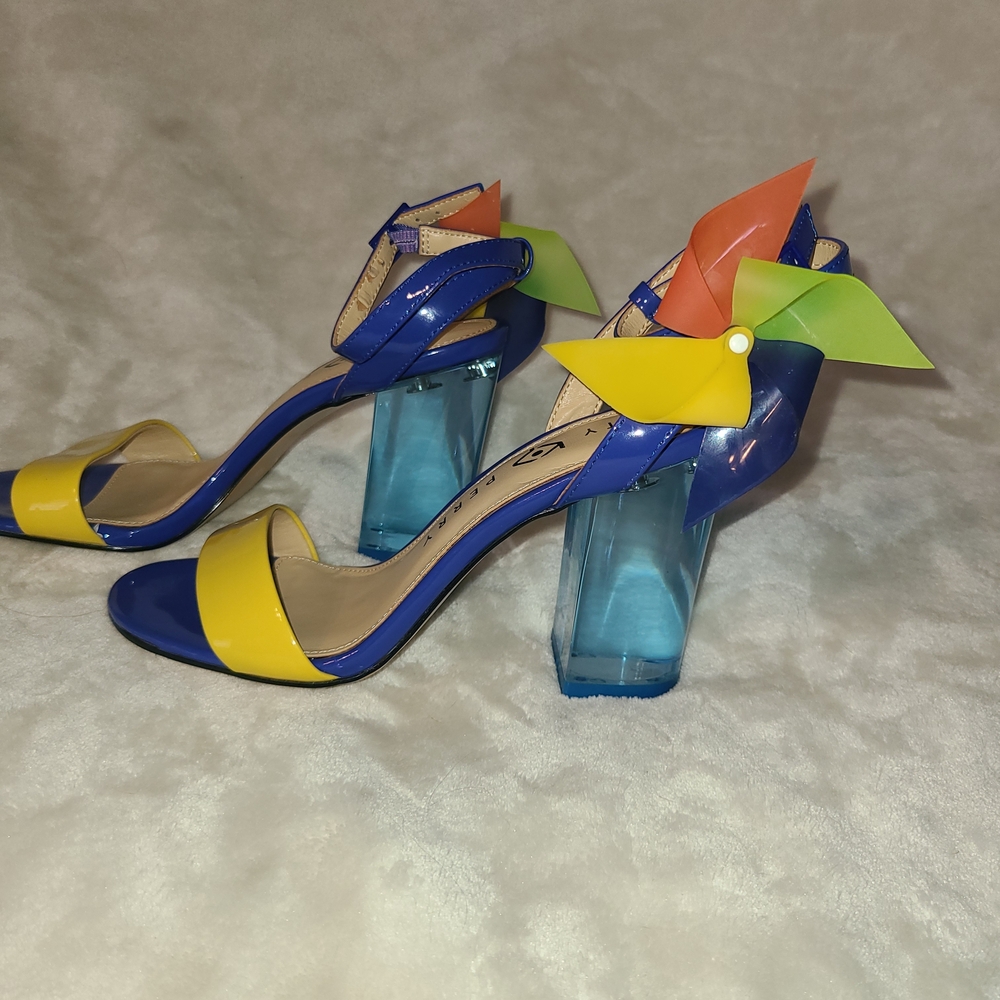 🌈 Katy Perry “Pinwheelz” Blue Multi Patent Heels – Size 5 (35) – Rare & Vibrant - Picture 3 of 10